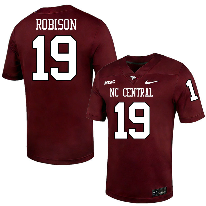 North Carolina Central Eagles #19 Kaleb Robison College Football Jerseys,Uniforms Stitched-Maroon
